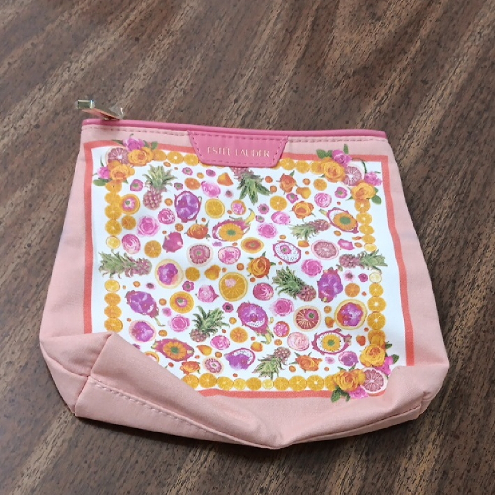 Estée Lauder Pink Floral Cosmetic Bag
